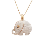 18k Yellow Gold White Diamonds & Black Sapphire Pendant