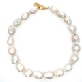 18k Yellow Gold White Pearl Necklace