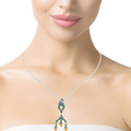 18k White Gold Tsavorites & Citrine Pendant