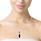 18k White Gold Black Onyx & White Diamonds Pendant