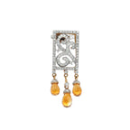 18k Yellow Gold Citrine & White Diamonds Pendant