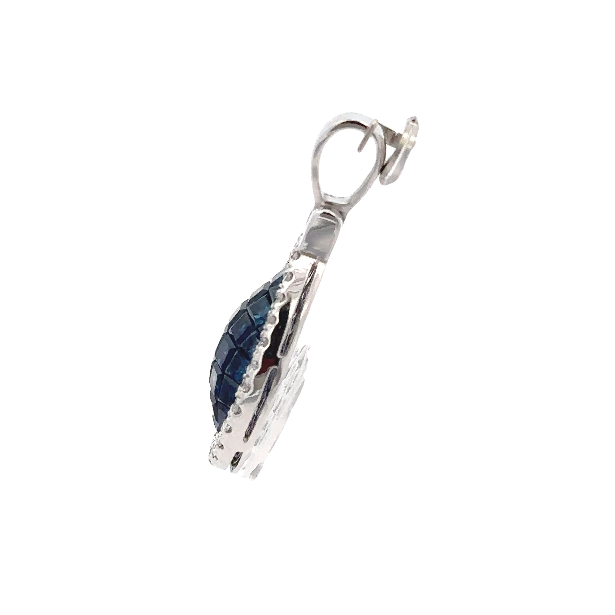 18k White Gold Sapphire & White Diamonds Pendant