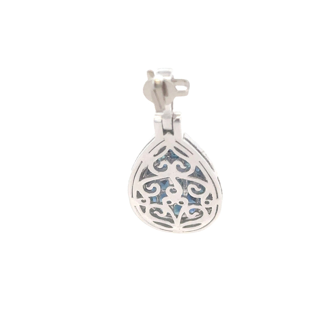 18k White Gold Sapphire & White Diamonds Pendant