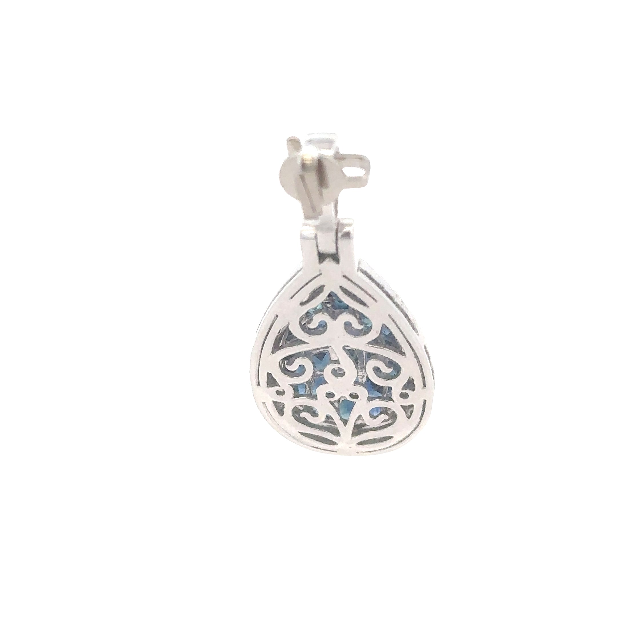 18k White Gold Sapphire & White Diamonds Pendant