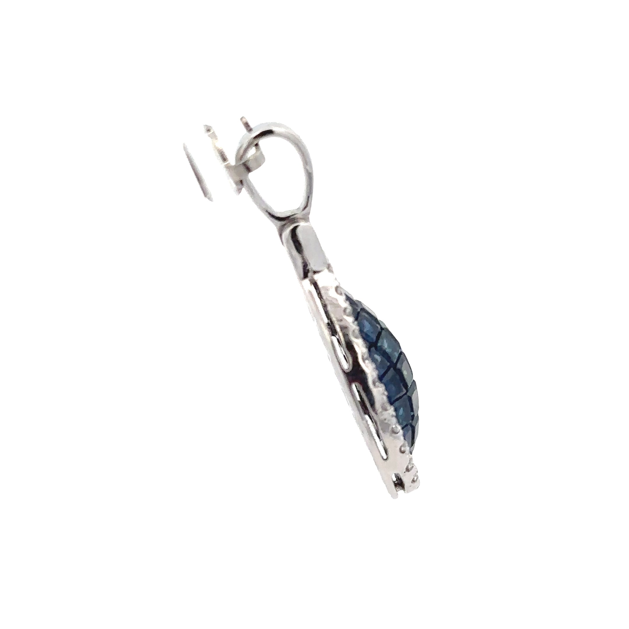 18k White Gold Sapphire & White Diamonds Pendant