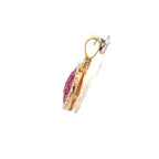 18k Yellow Gold Ruby & White Diamonds Pendant
