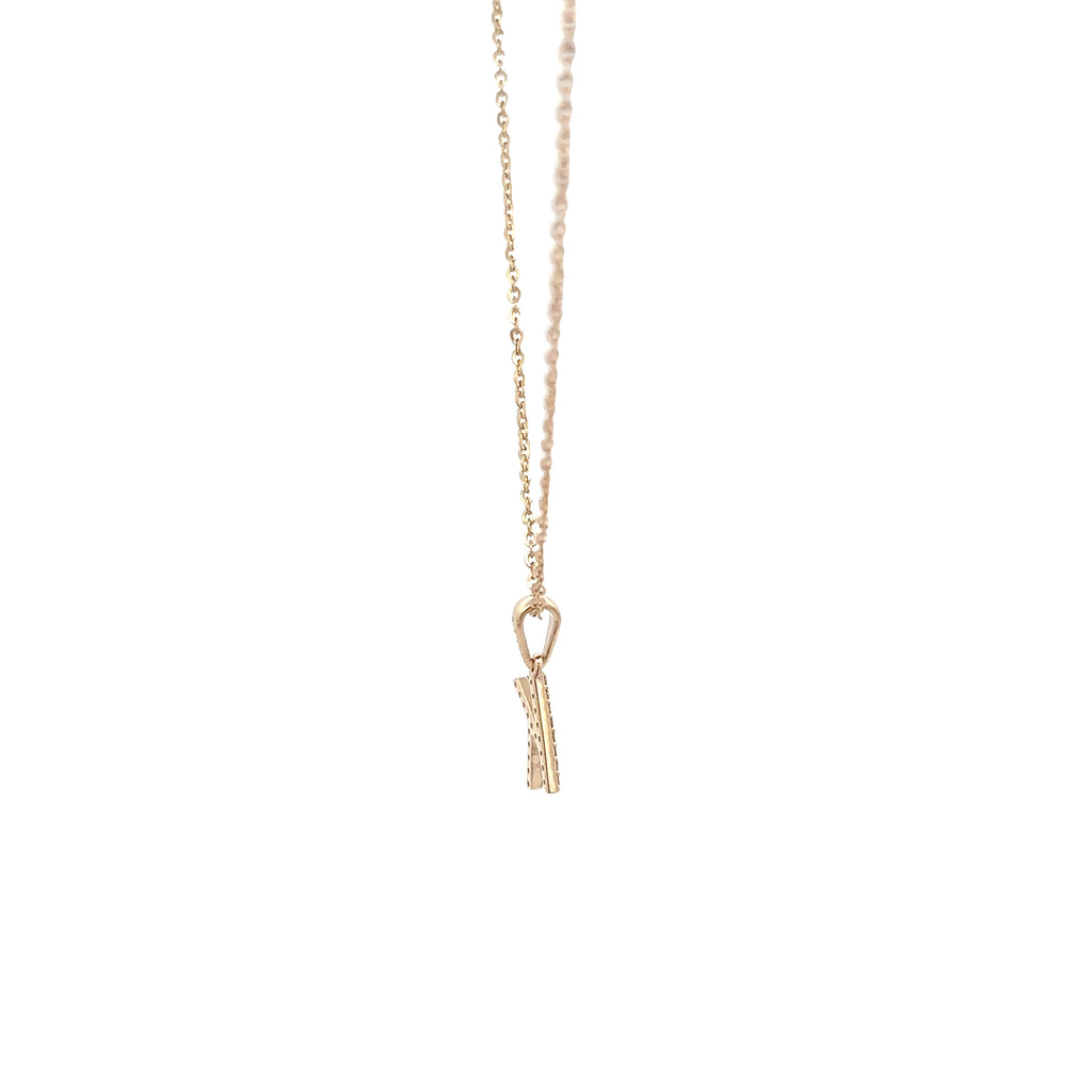 9k Yellow Gold White Diamonds Necklace
