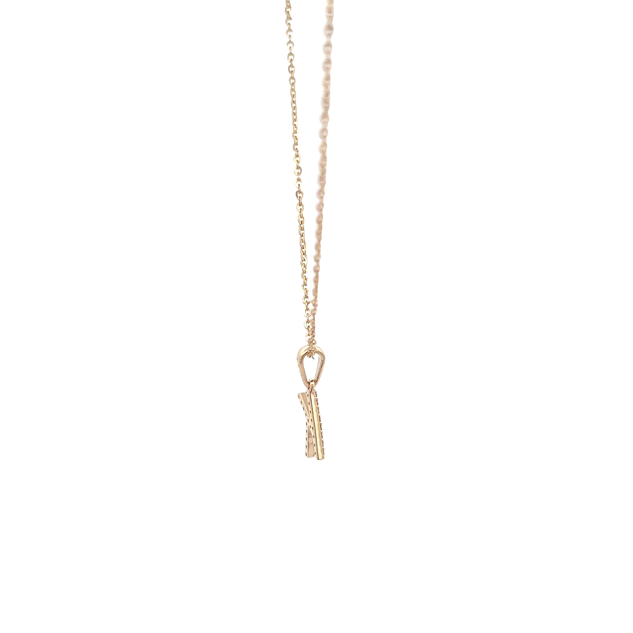 9k Yellow Gold White Diamonds Necklace