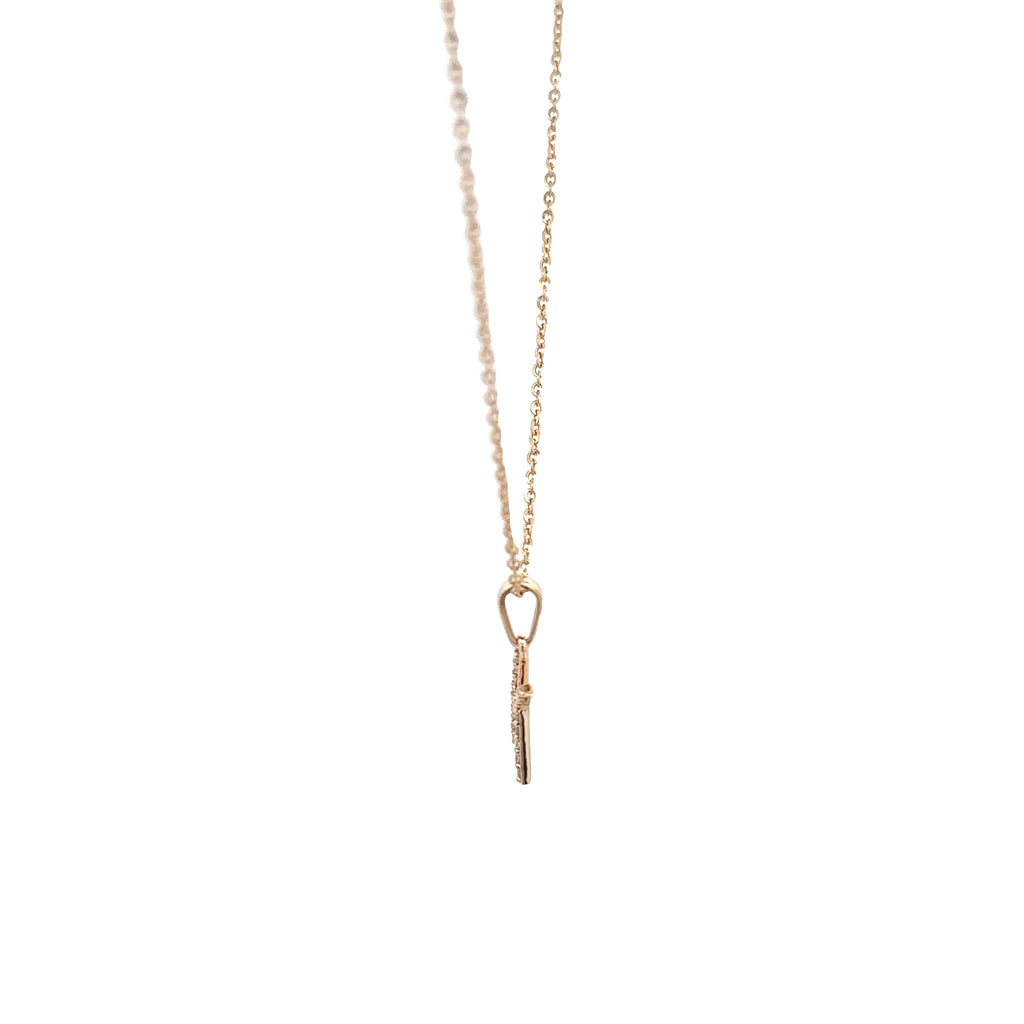 9k Yellow Gold White Diamonds Necklace