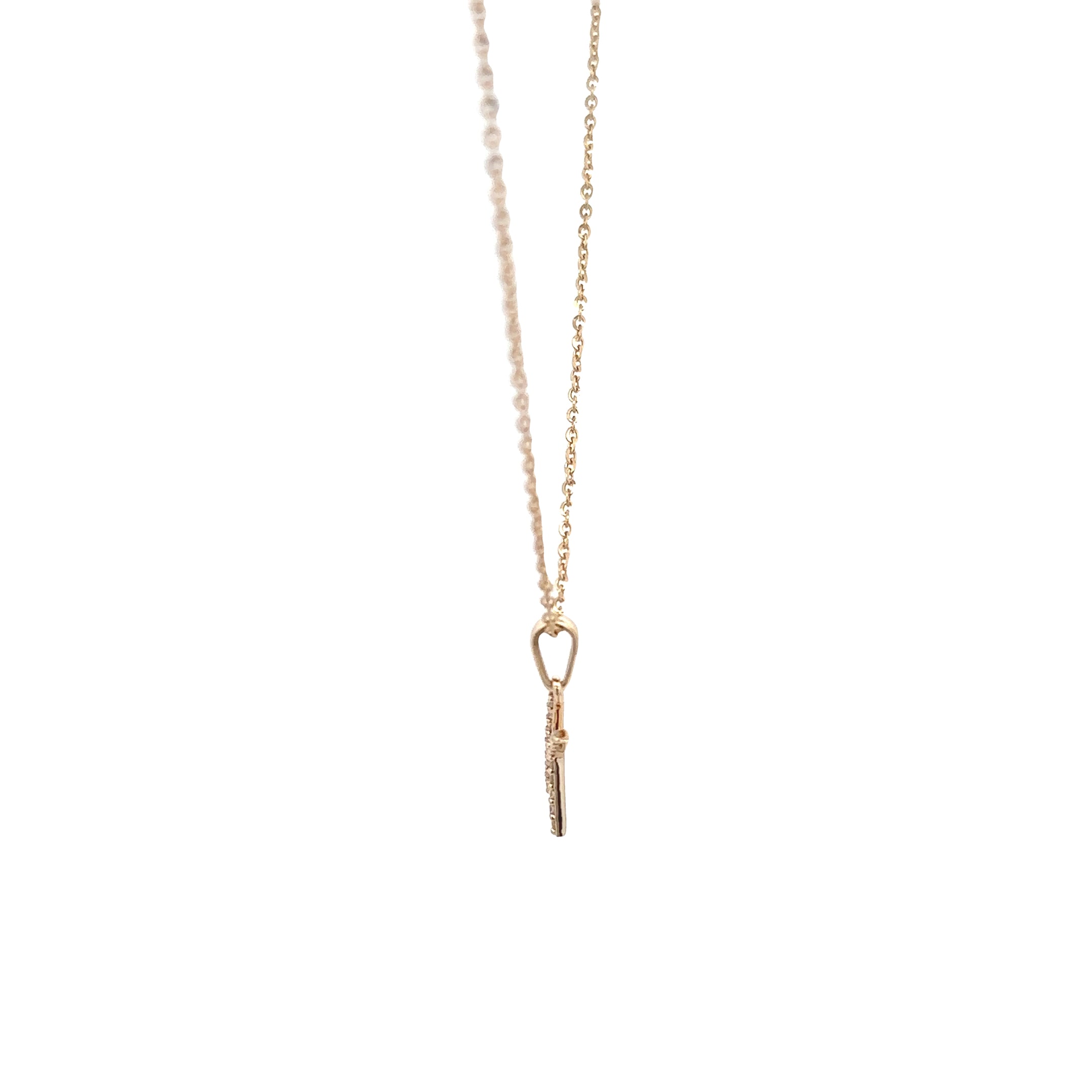 9k Yellow Gold White Diamonds Necklace