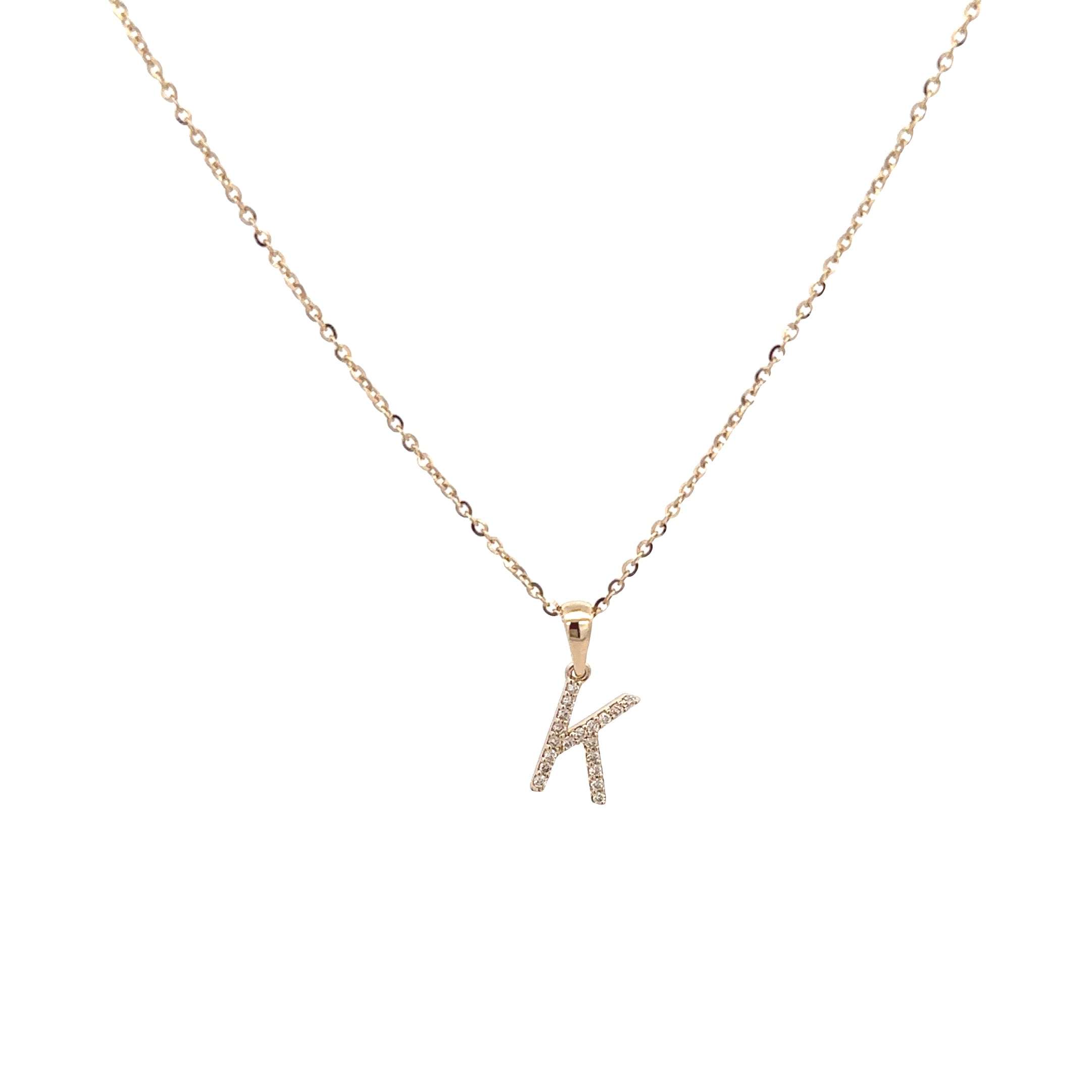 9k Yellow Gold White Diamonds Necklace