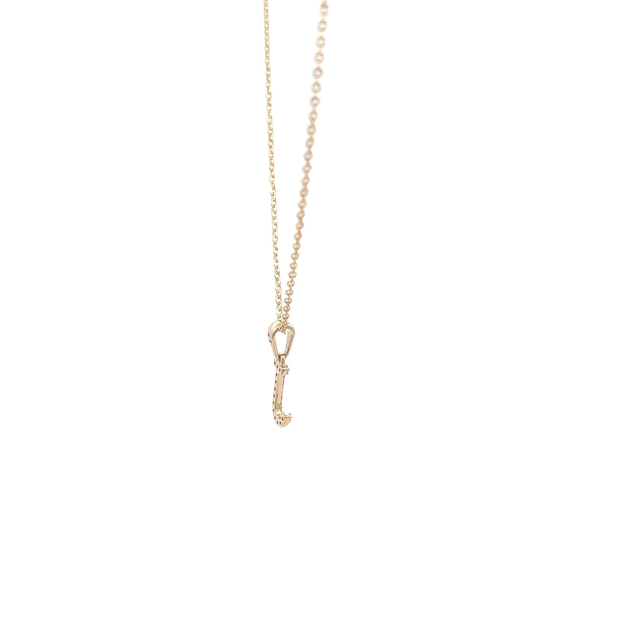 9k Yellow Gold White Diamonds Necklace