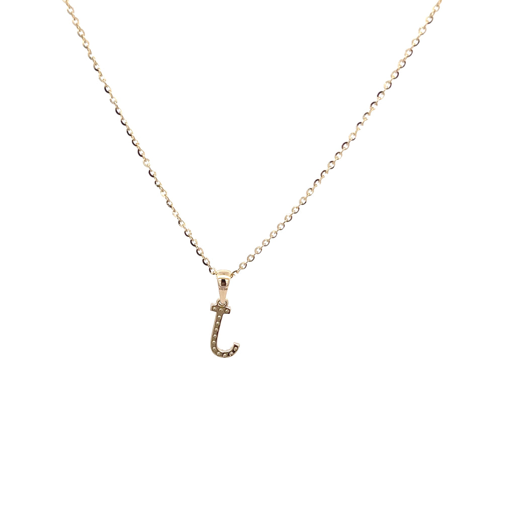 9k Yellow Gold White Diamonds Necklace