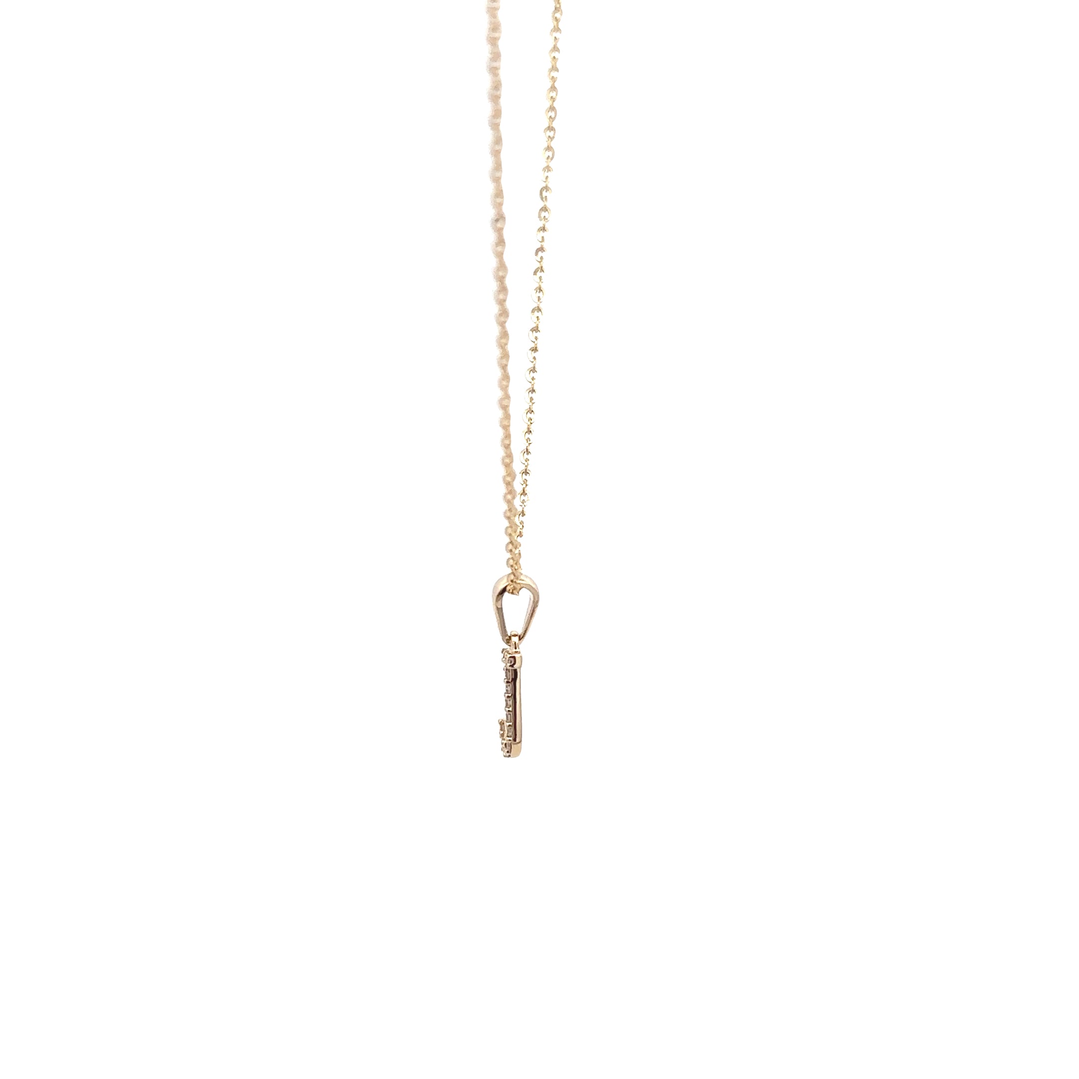 9k Yellow Gold White Diamonds Necklace