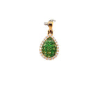 18k Yellow Gold Tsavorites & White Diamonds Pendant