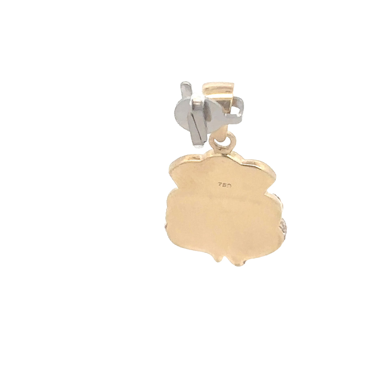 18k Yellow Gold Ruby & White Diamonds Pendant