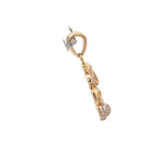 18k Yellow Gold Ruby & White Diamonds Pendant