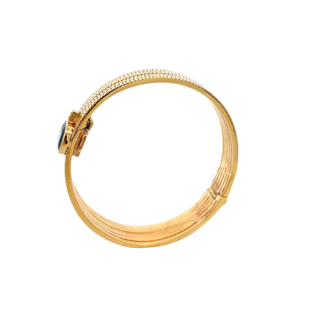 18k Yellow Gold Green Sapphire Bangles