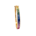 18k Yellow Gold Mix Sapphire & White Diamonds Bangles