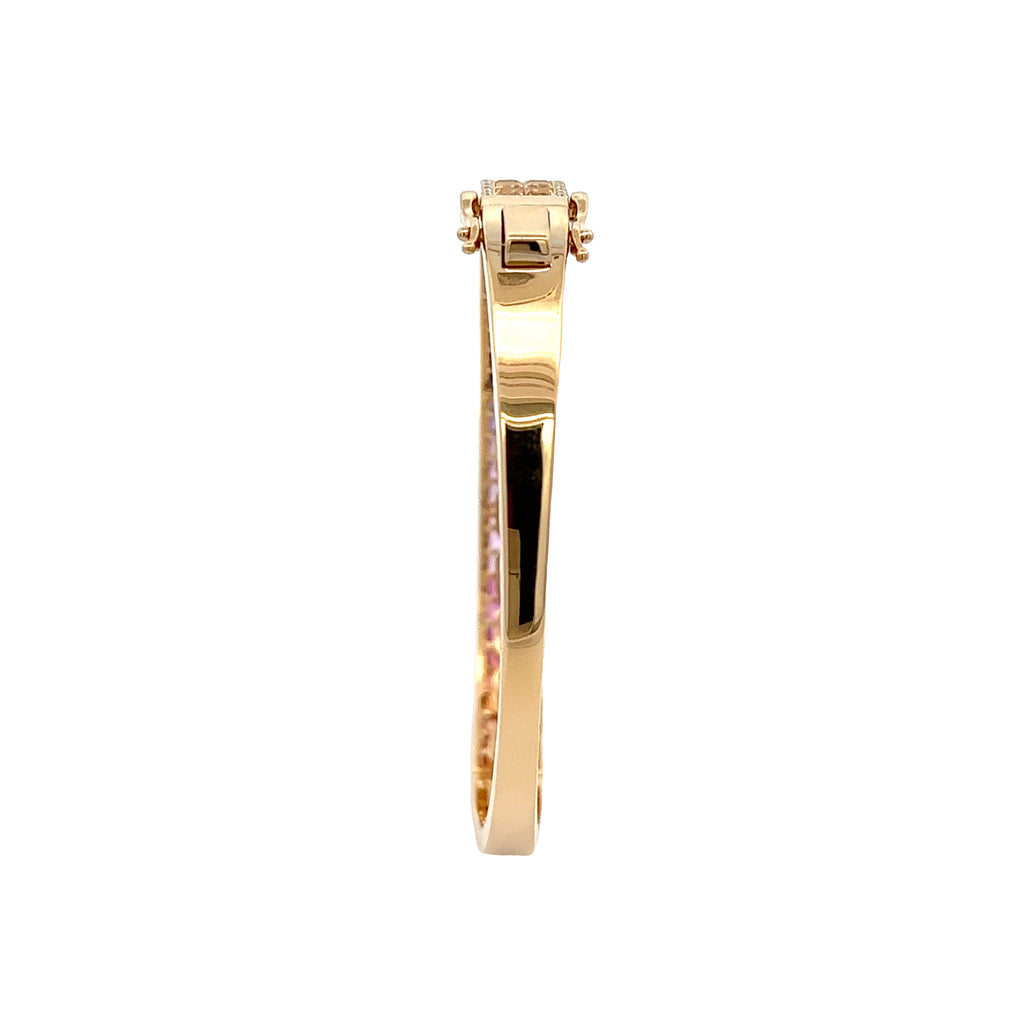 18k Yellow Gold Mix Sapphire & White Diamonds Bangles