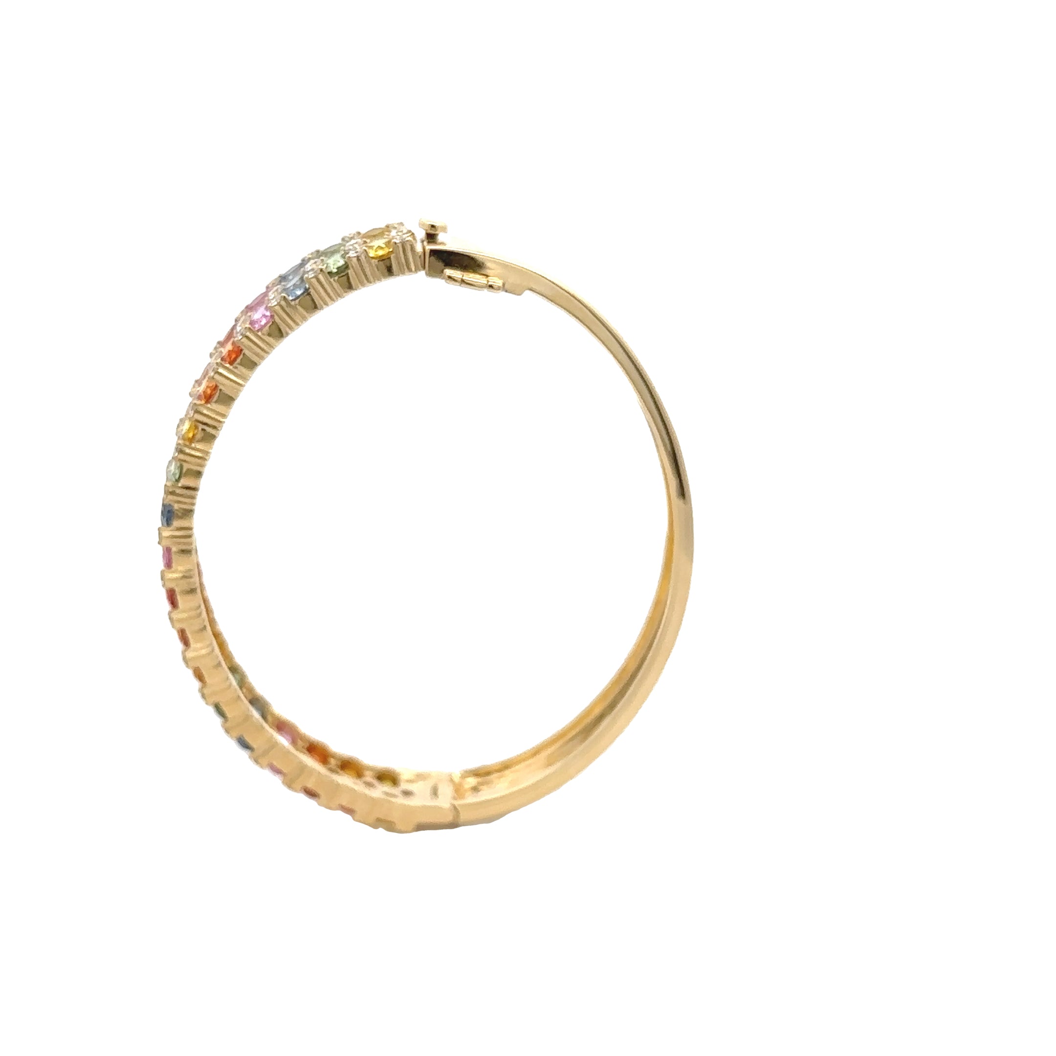 18k Yellow Gold Mix Sapphire & White Diamonds Bangles