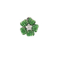18k White Gold Tsavorites & White Diamonds Pendant