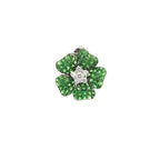 18k White Gold Tsavorites & White Diamonds Pendant