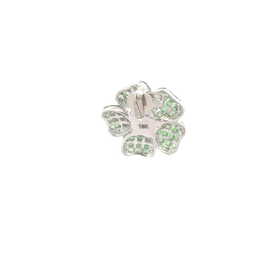 18k White Gold Tsavorites & White Diamonds Pendant