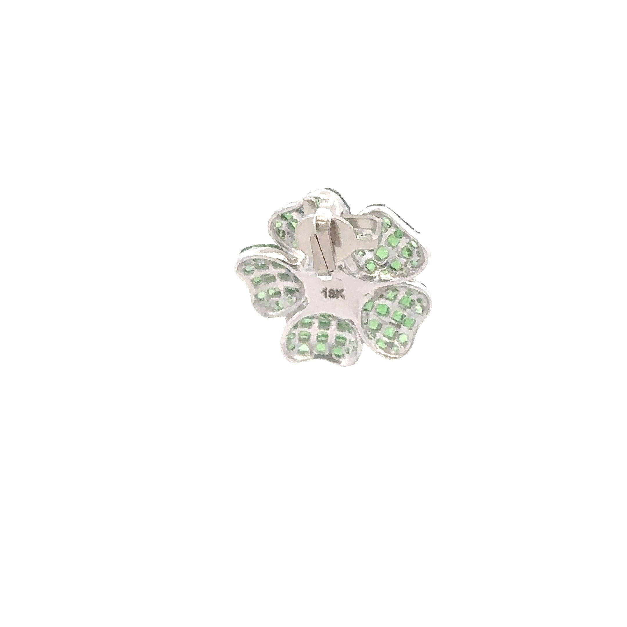 18k White Gold Tsavorites & White Diamonds Pendant