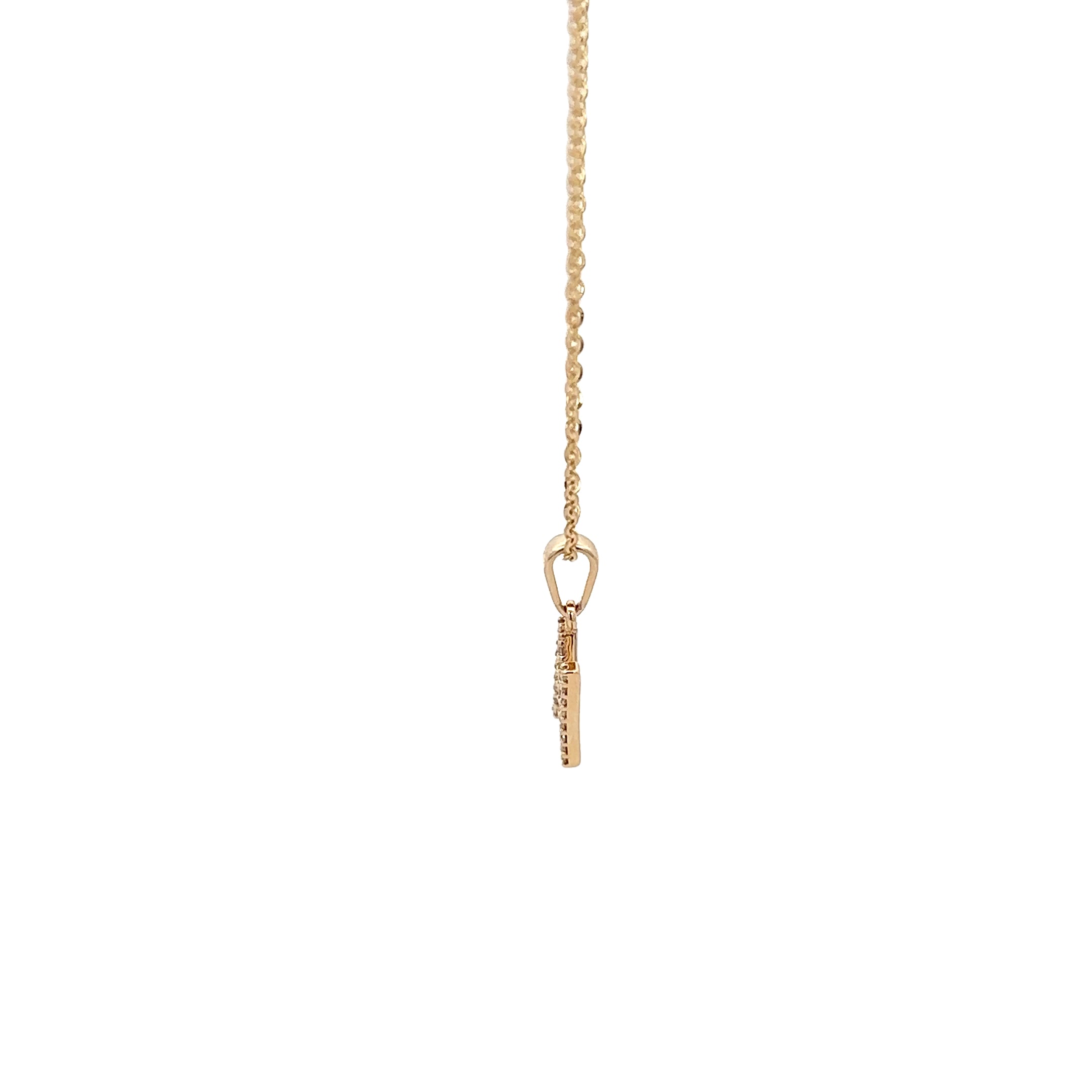 9k Yellow Gold White Diamonds Necklace