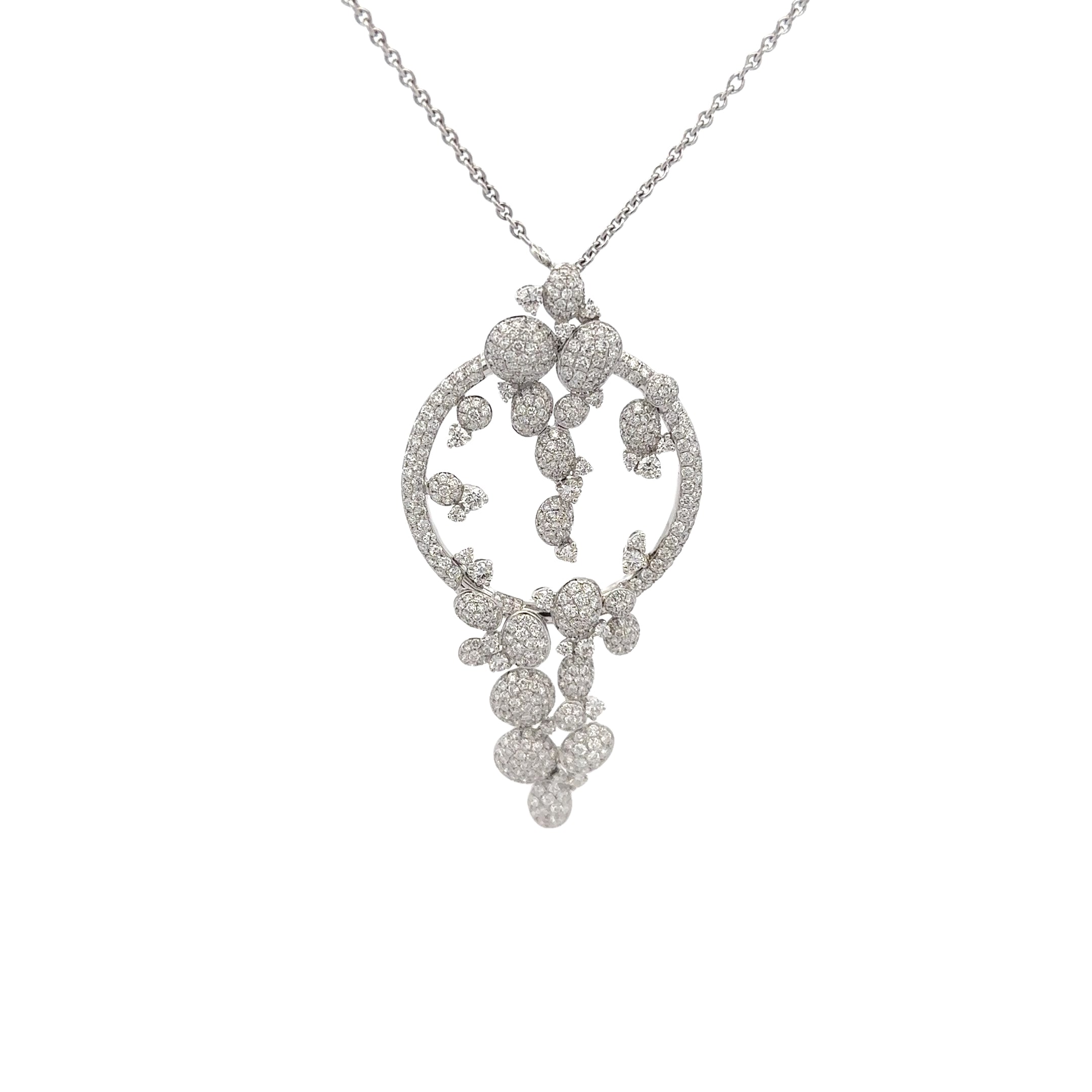 18k White Gold White Diamonds Pendant