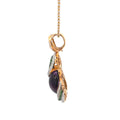 18k Yellow Gold Amethyst & Tsavorite White Diamonds Pendant