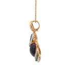 18k Yellow Gold Amethyst & Tsavorite White Diamonds Pendant