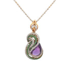 18k Yellow Gold Amethyst & Tsavorite White Diamonds Pendant