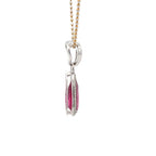 18k White Gold Pink Rubelite & White Diamonds Pendants