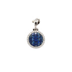 18k White Gold Sapphire & White Diamonds Pendant