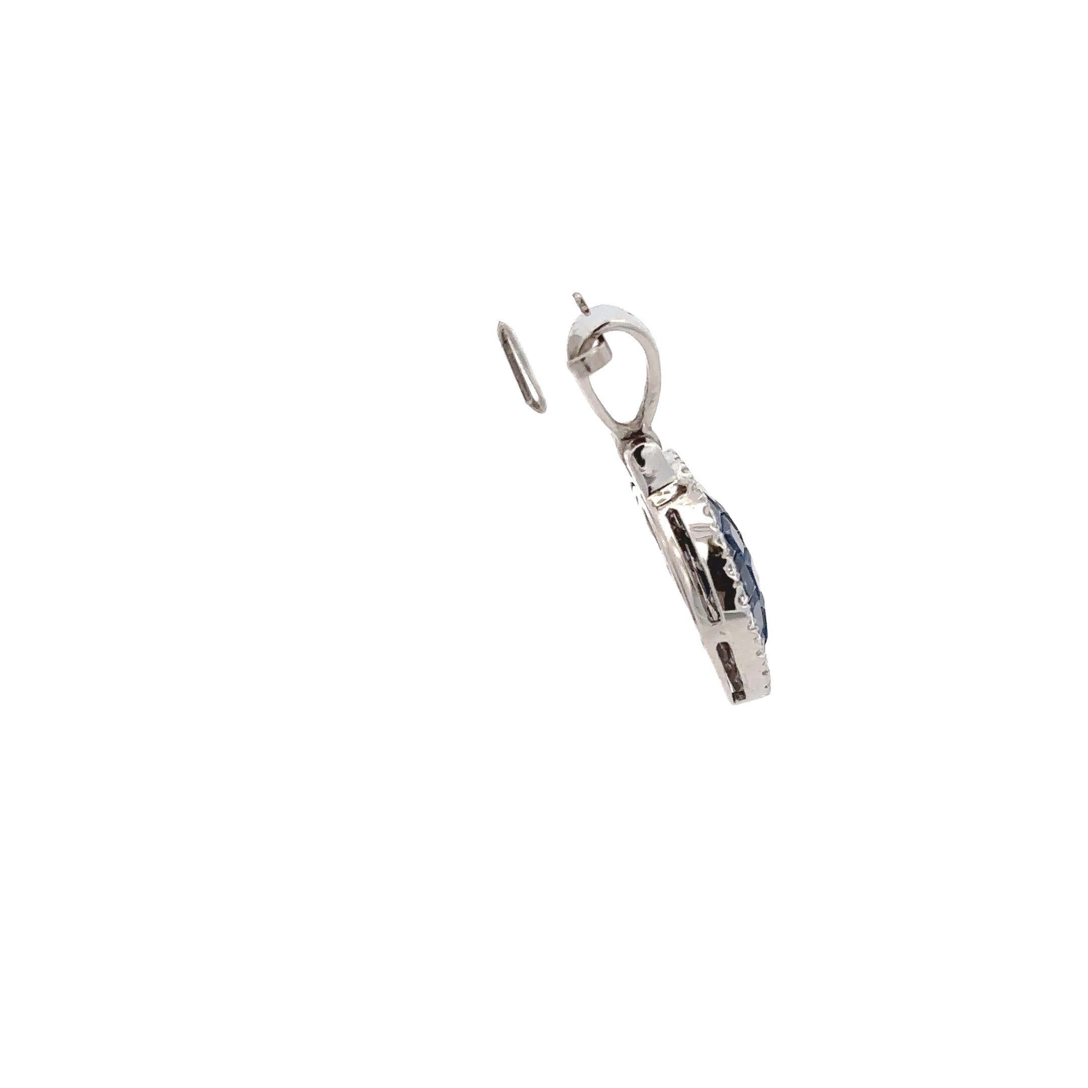 18k White Gold Sapphire & White Diamonds Pendant