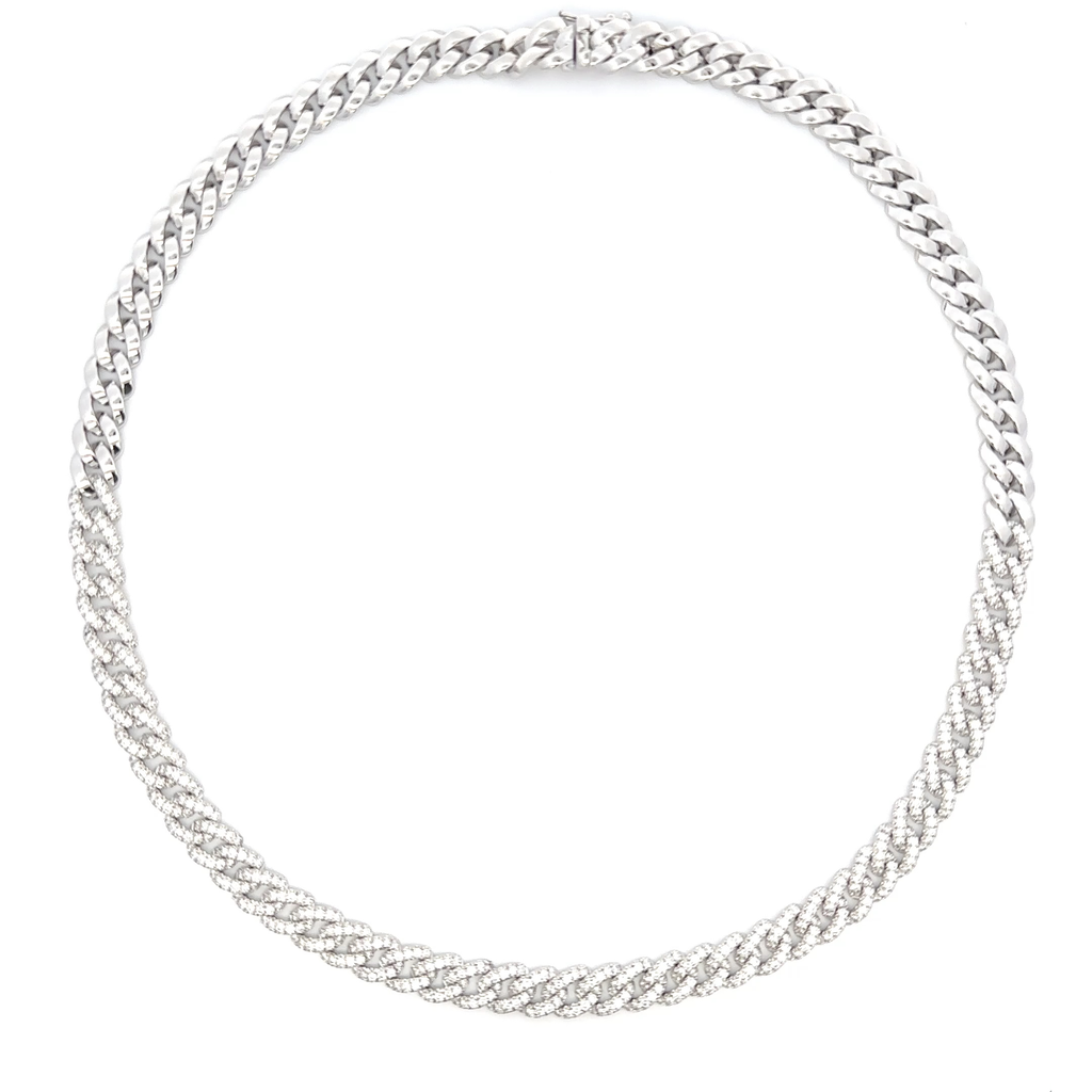 18k White Gold White Diamonds Necklace