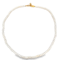 18k Yellow Gold White Pearl Necklace