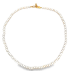 18k Yellow Gold White Pearl Necklace