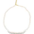 18k Yellow Gold White Pearl Necklace