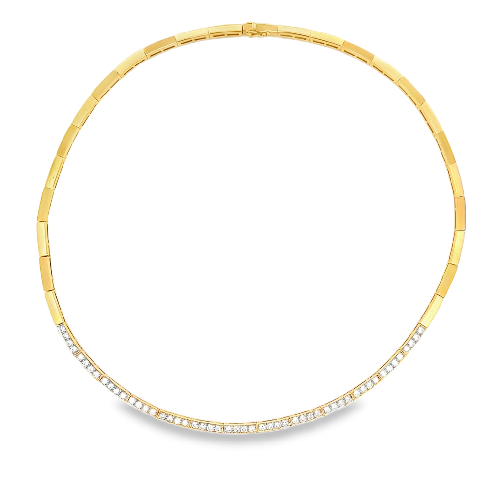 18k Yellow Gold White Diamonds Necklace