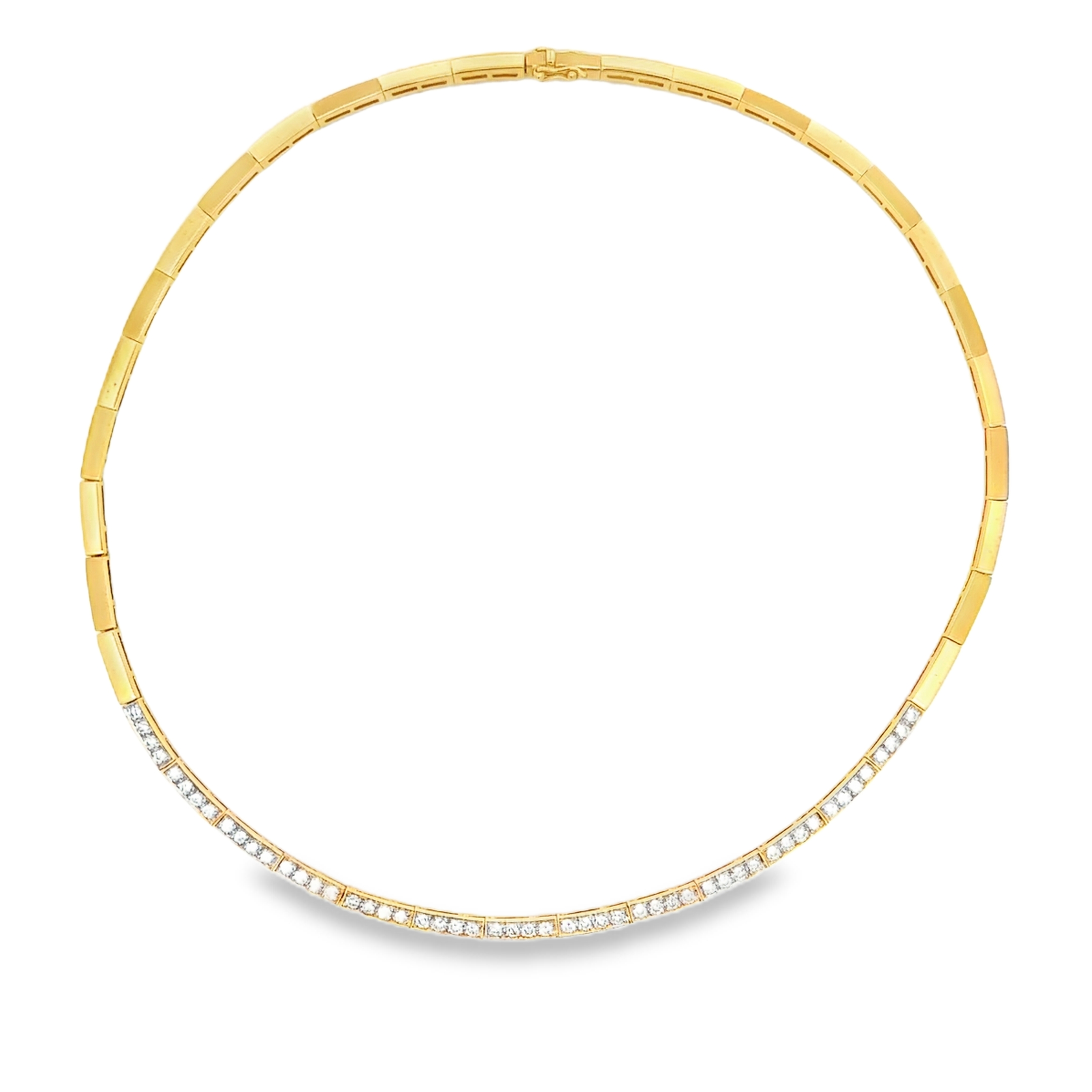18k Yellow Gold White Diamonds Necklace