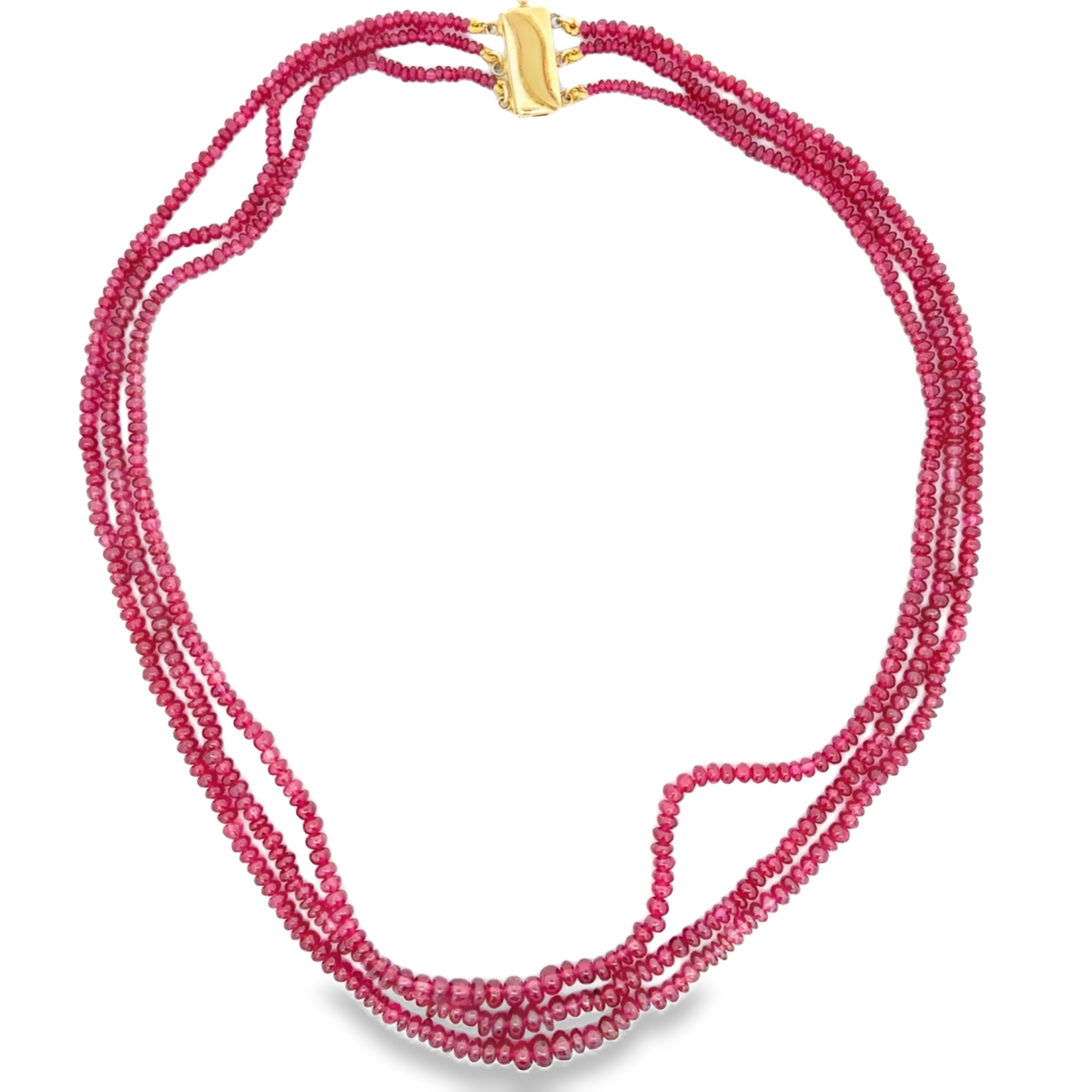 18k Yellow Gold Ruby Necklace