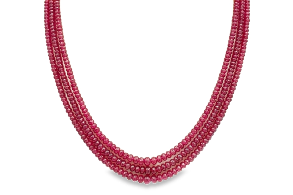 18k Yellow Gold Ruby Necklace