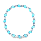 18k White Gold Swiss Blue & Blue Sapphire White Diamonds Necklace
