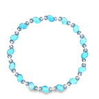 18k White Gold Swiss Blue & Blue Sapphire White Diamonds Necklace
