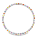 18k White Gold Mix Sapphire & White Diamonds Necklace