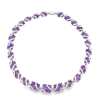 18k White Gold Amethyst & White Diamonds Necklace