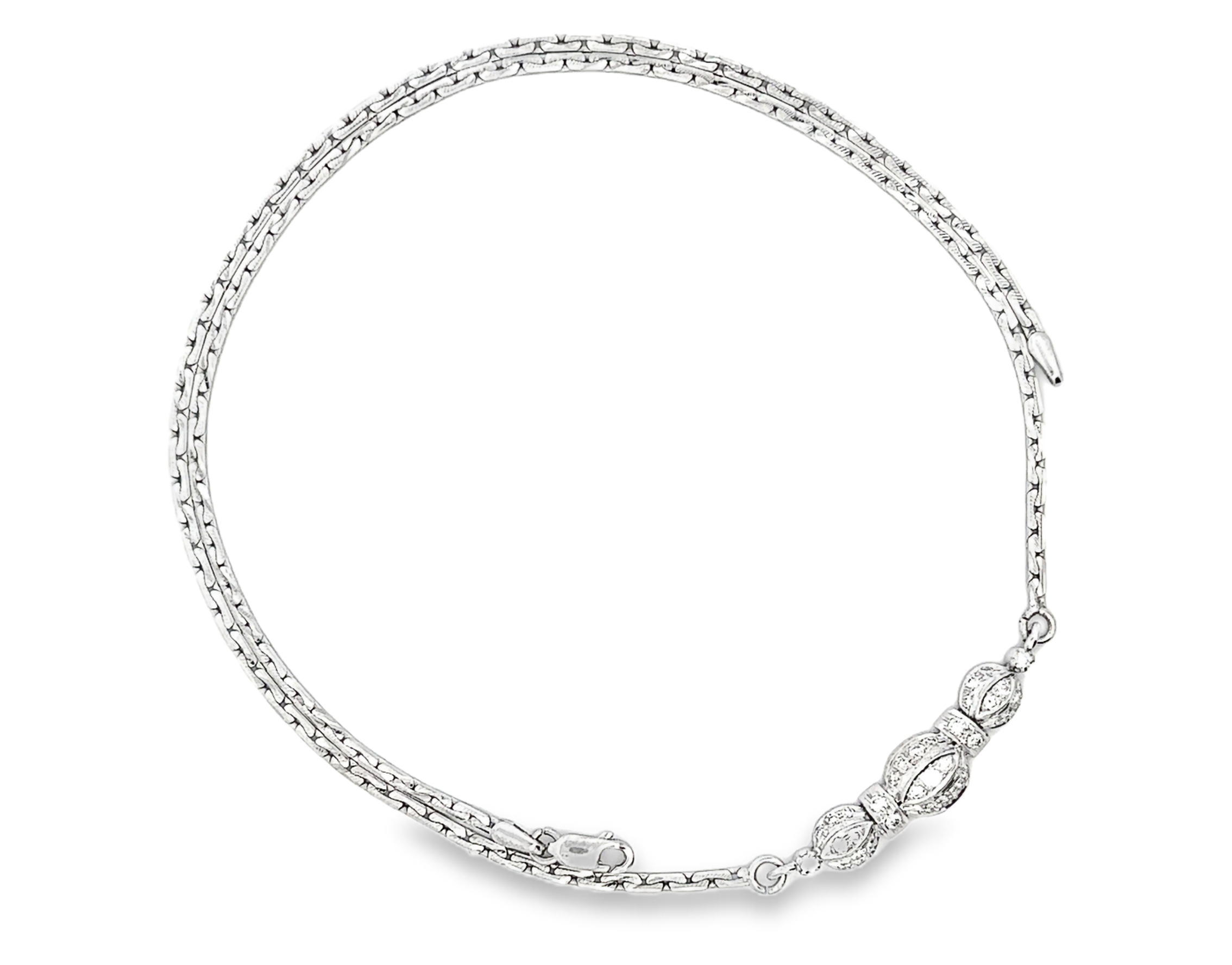 Elegant White Gold with White Diamonds  Necklace